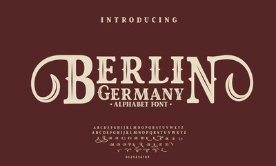 font alphabet Vintage berlin germany Victorian typeface decorative Font