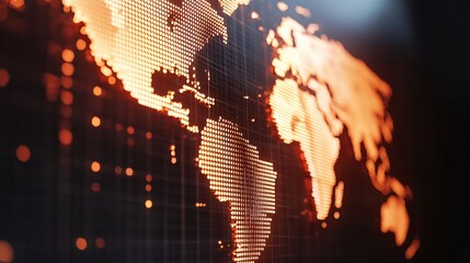 Economic growth and export market concept with global trade charts on digital screen