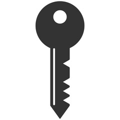 black silhouette key icon