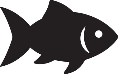 a simple black silhouette of a fish on a clean background, perfect for various design purposes
