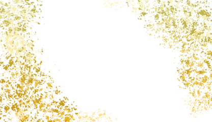 Gold sparkle splatter border . Gold Foil Frame Gold brush stroke on transparent background.