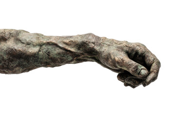 Bronze Arm Sculpture Isolated on Transparent Background