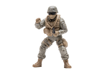 Plastic Army Man Toy Soldier Figurine on Transparent Background