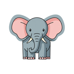 Obraz premium Cute Cartoon Elephant Illustration with Big Ears