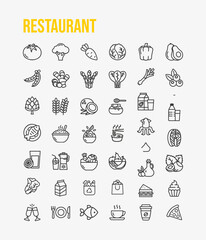 Restaurant Food and Drink Icon Set