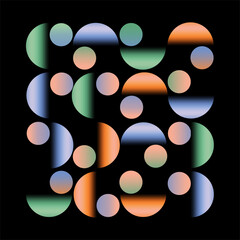 Geometric gradient composition with circular and semicircular forms