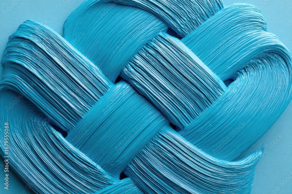 Poster a visually striking textured background showcasing interlaced brushstrokes in a cool blue hue, creat