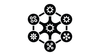 Fototapeta premium Vector art of abstract gear mechanism, representing technology, industry, and engineering concepts in a modern and simple design