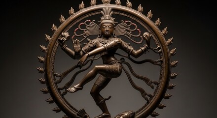 Bronze Statue of Hindu God Shiva as Nataraja the Cosmic Dancer.