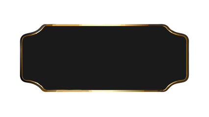 Elegant black rectangle frame with ornate golden border and subtle shadow effect