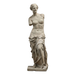 Obraz premium Ancient greek marble statue of venus de milo goddess of love and beauty transparent background