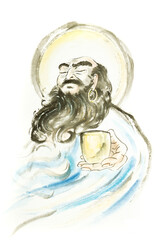 Bodhidharma with a bowl
