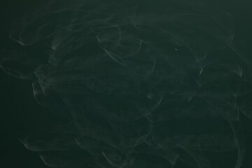 Chalk rubbed out on green chalkboard as background, closeup. Space for text
