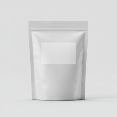 Blank White Stand Up Pouch Packaging Mockup with a Clean Background for Retail