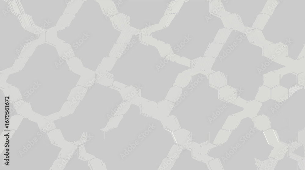 Aufkleber subtle geometric hexagonal grid pattern in light gray tones abstract.