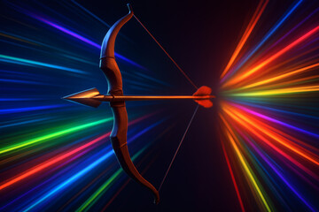 Happy Dussehra | 3d illustration of Dussehra Bow and Arrow of Rama | Navratri festival celebration