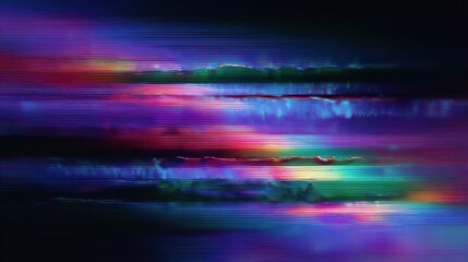 retro VHS glitch background with scanlines and distorted colors