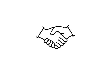 Handshake Business Agreement Outline – Isolated 64x64 Vector Icon