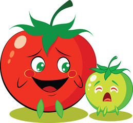 Funny cartoon tomato