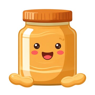Cute cartoon jar of peanut butter