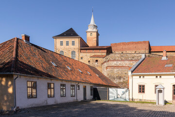 Obraz premium paisaje y vista panorámica de la fortaleza de Akersus en Oslo, Noruega