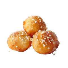 pile of sugar-coated doughnuts, isolated on transparent background