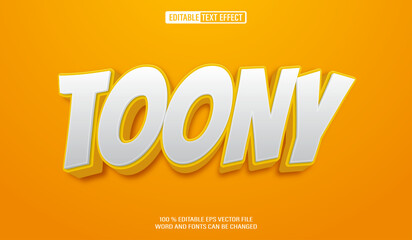 Toony Cartoon Style Editable Text Effect on Bright Yellow Background
