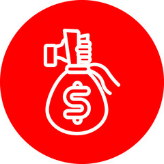 Investor Vector Line White Circle Red Icon Design