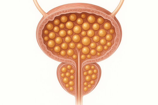 Prostate illustration showing benign prostatic hyperplasia (BPH) [Illustration]