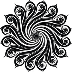 Fototapeta premium Elegant line art swirls and silhouettes for decorative borders and dividers