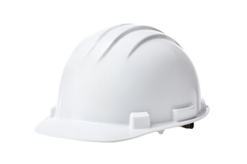 Fototapeta premium A white hard hat designed for safety in construction and industrial environments.