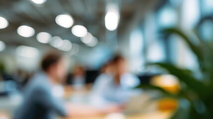 Obraz premium A creative office background with a blurred, energetic feel, perfect for a presentation slide.