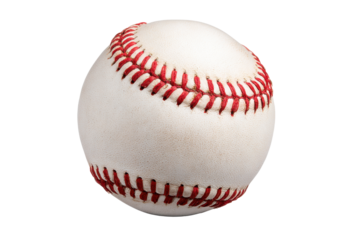 Worn Baseball on Transparent Background