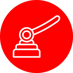 Lever Vector Line White Circle Red Icon Design