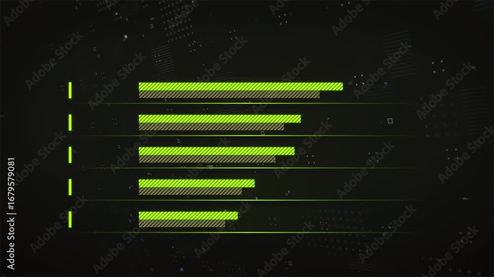 Poster abstract neon green data stream: dynamic digital hud animation