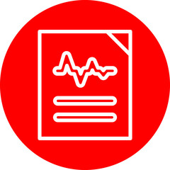 Medical File Vector Line White Circle Red Icon Design