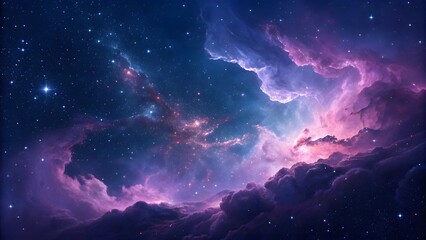 Fototapeta premium Vibrant nebula space background