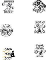Set of Gym and Fitness Vector Graphics