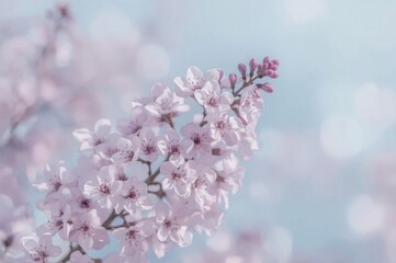 Spring cherry blossoms blooming, outdoors, soft focus background,  website design