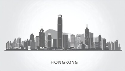 Monochrome cityscape skyline
