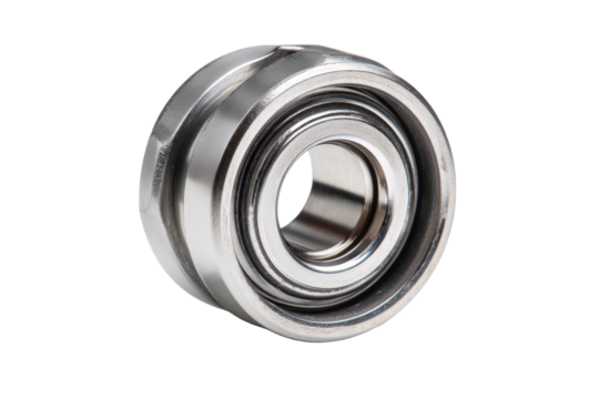Stainless Steel Ball Bearing Connector on Transparent Background
