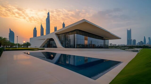Etihad Museum with UAE history exhibits and architecture 