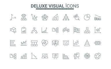 Increase and reduction of economy or trend charts, price boost, stock market research thin black outline symbols vector illustration. Data analysis graphs with up and down arrow line icons set.
