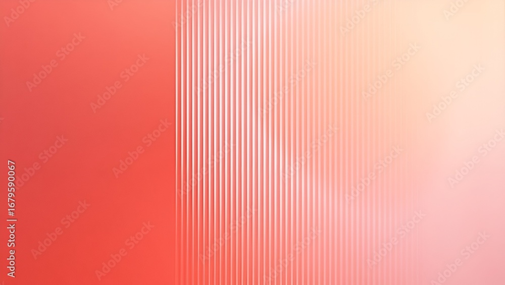 Poster refined gradient aesthetic – ribbed glass effect over soft red and blush hues, creating a glossy, mo