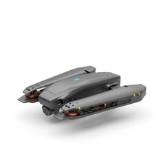 Gray Unmanned Aerial Vehicle on White Background High Tech Innovation