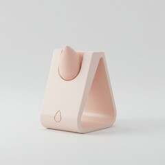 Minimalist Pink Geometric Stand Holder for Modern Artistic Display on White Background