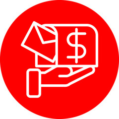 Sponsored Post  Vector Line white Circle Red Icon Design