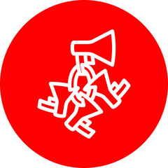 Affiliate Marketing  Vector Line white Circle Red Icon Design