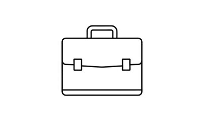 black briefcase isolated on white