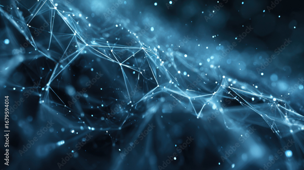 Aufkleber mesmerizing abstract representation of interconnected lines and glowing particles, creating sense of